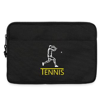 Tennis silhouette: player with racket - Laptop bag 13" - black - Front