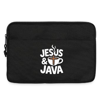Jésus et le café pour les amateurs de café - Sacoche pour ordinateur portable 13 pouces - noir - Devant