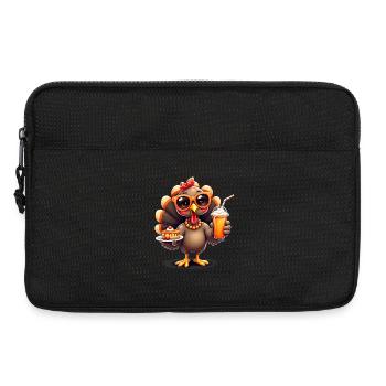 Dinde de Thanksgiving avec lunettes de soleil - Sacoche pour ordinateur portable 13 pouces - noir - Devant