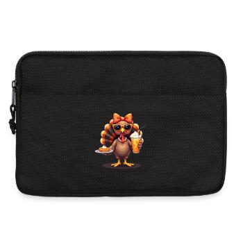 Dinde de Thanksgiving avec lunettes de soleil - Sacoche pour ordinateur portable 13 pouces - noir - Devant