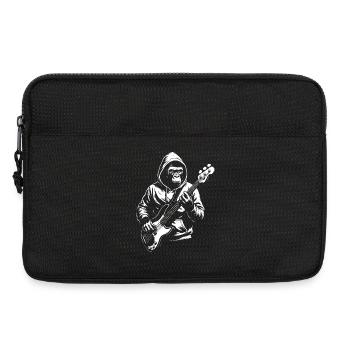Kapuzen-Affe Bassist Silhouette - Laptoptasche 13" - Schwarz - Vorne