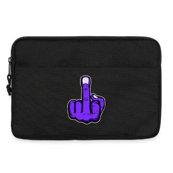 Middle Finger Stinky Finger Design Purple Used - Laptop bag 13" - black - Front