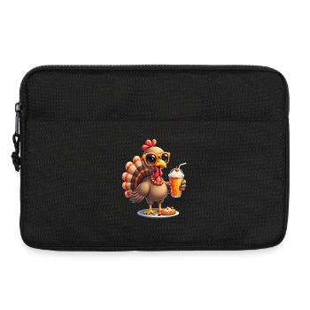Dinde de Thanksgiving avec lunettes de soleil - Sacoche pour ordinateur portable 13 pouces - noir - Devant