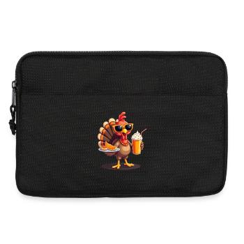 Dinde de Thanksgiving avec lunettes de soleil - Sacoche pour ordinateur portable 13 pouces - noir - Devant