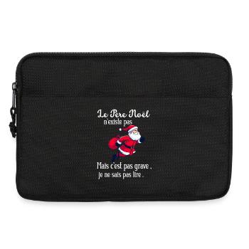 Le Père Noël n'existe pas T-shirt enfant - Sacoche pour ordinateur portable 13 pouces - noir - Devant