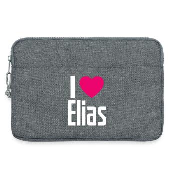 I Love Elias Pink Heart I Love Elias - Laptop bag 13" - heather grey - Front