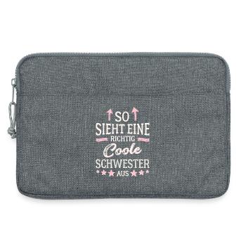 This is what a really cool sister looks like - Laptop bag 13" - heather grey - Front