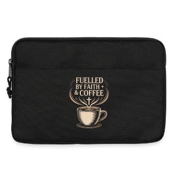 Fuelled By Faith And Coffee Glaube Kaffee Kreuz - Laptop bag 13" - black - Front