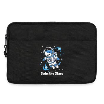 Astronaute requin de l’espace - Sacoche pour ordinateur portable 13 pouces - noir - Devant