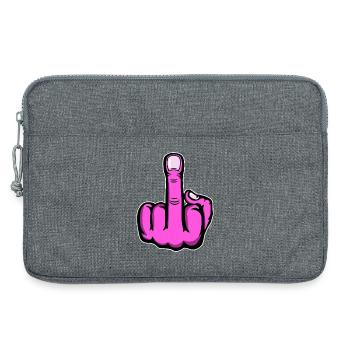 Doigt du milieu Doigt puant Baise Tu Design - Sacoche pour ordinateur portable 13 pouces - gris chiné - Devant