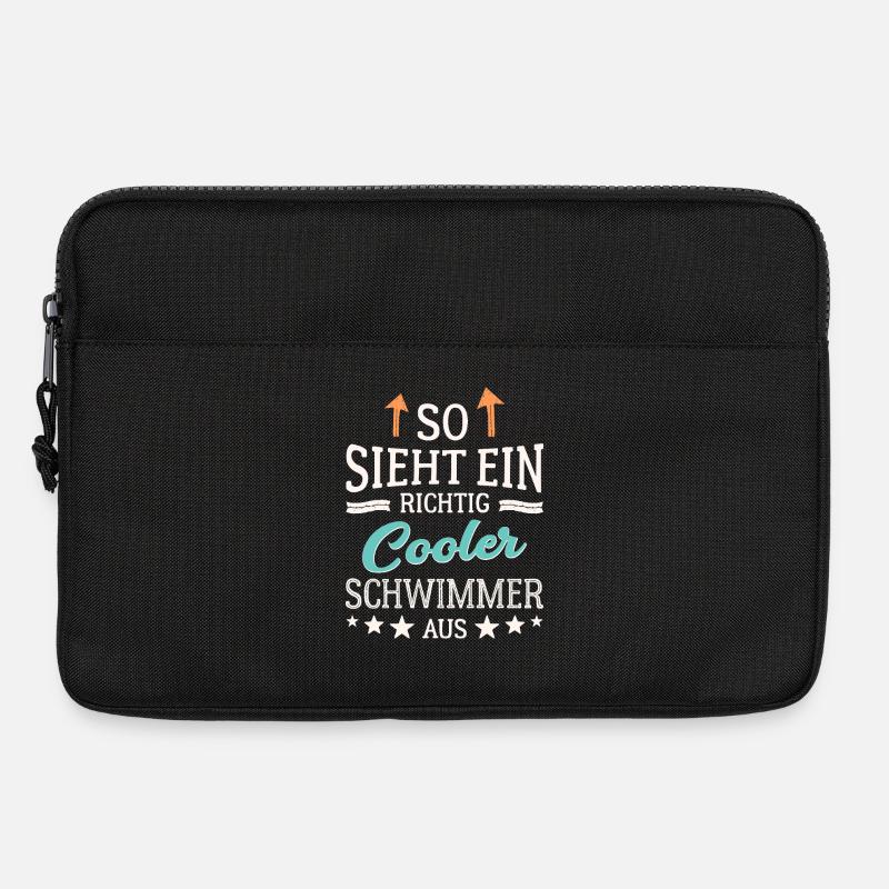 So sieht ein richtig cooler Schwimmer aus  - Laptoptasche 13" - Schwarz