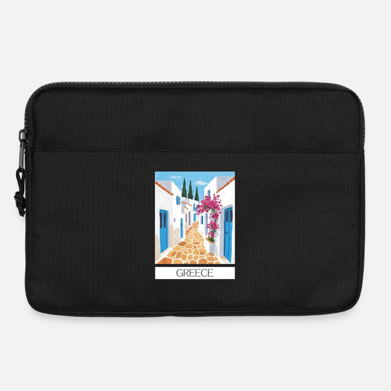 Greek Road Path Blue & White - Laptop bag 13" - black
