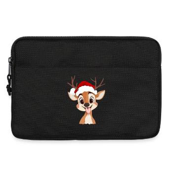 Cerf et Noël - Sacoche pour ordinateur portable 13 pouces - noir - Devant