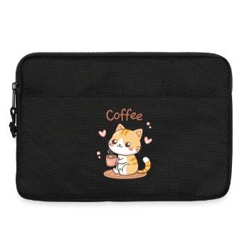 Katzenkaffee Kawaii Latte - Laptoptasche 13" - Schwarz - Vorne