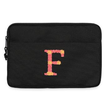 Votre initial « F » avec des fleurs - Sacoche pour ordinateur portable 13 pouces - noir - Devant