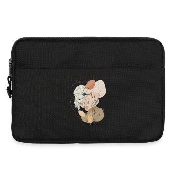 Boho Floral Line Art, Minimalist Nature Design - Laptop bag 13" - black - Front