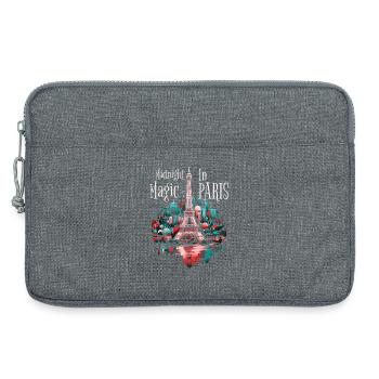 Paris Tour Eiffel, France City Skyline Night - Sacoche pour ordinateur portable 13 pouces - gris chiné - Devant