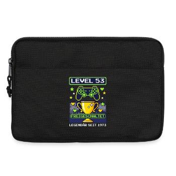 1973 Level 53 unlocked Gamer Geburtstag Jahrgang - Laptoptasche 13" - Schwarz - Vorne