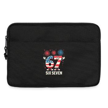 US Flag 67 Memes Six Seven - Laptoptasche 13" - Schwarz - Vorne