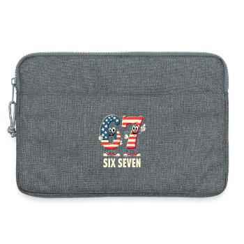 US Flag 67 Memes Six Seven - Sacoche pour ordinateur portable 13 pouces - gris chiné - Devant