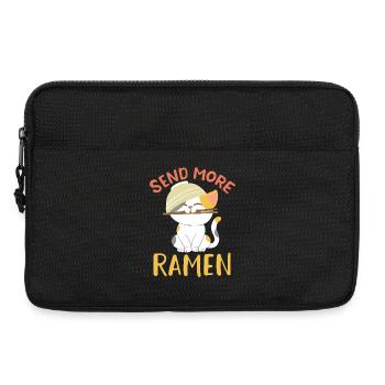 Envoyez plus de ramen Mignonne Art de nouilles Kawaii Chat - Sacoche pour ordinateur portable 13 pouces - noir - Devant