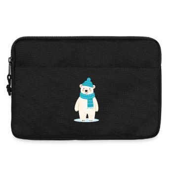 Un joli ours polaire avec chapeau et écharpe - Sacoche pour ordinateur portable 13 pouces - noir - Devant
