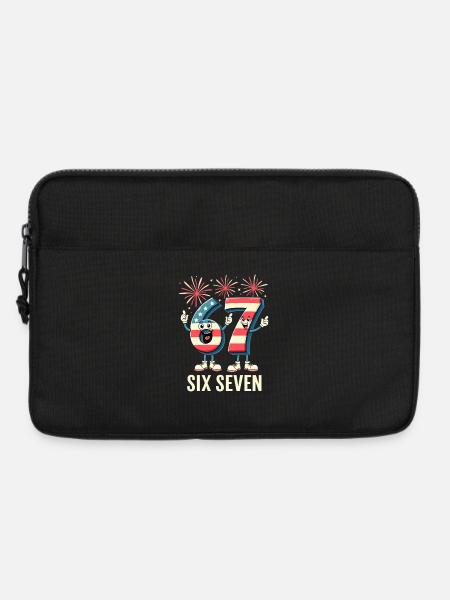 US Flag 67 Memes Six Seven - Laptoptasche 13" - Schwarz