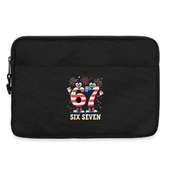 US Flag 67 Memes Six Seven - Sacoche pour ordinateur portable 13 pouces - noir - Devant