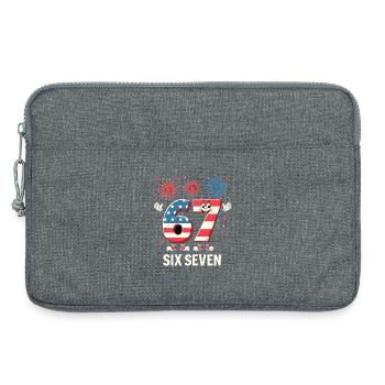 US Flag 67 Memes Six Seven - Sacoche pour ordinateur portable 13 pouces - gris chiné - Devant