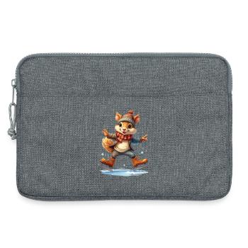 Ein Eichhörnchen fährt Schlittschuh - Laptoptasche 13" - Grau meliert - Vorne