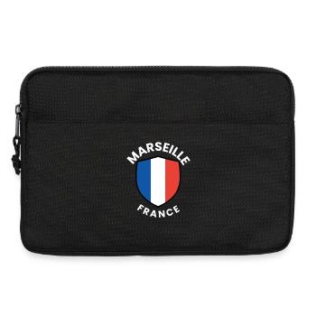 Écusson de Marseille France - Sacoche pour ordinateur portable 13 pouces - noir - Devant