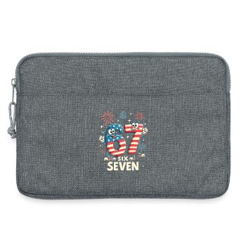 US Flag 67 Memes Six Seven - Sacoche pour ordinateur portable 13 pouces - gris chiné - Devant