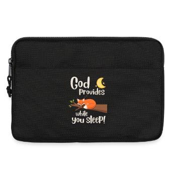 Jesus - Fox - God cares when you sleep - Faith - Laptop bag 13" - black - Front