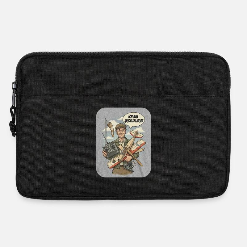 Modellflieger im Vintage-Stil - Laptoptasche 13" - Schwarz