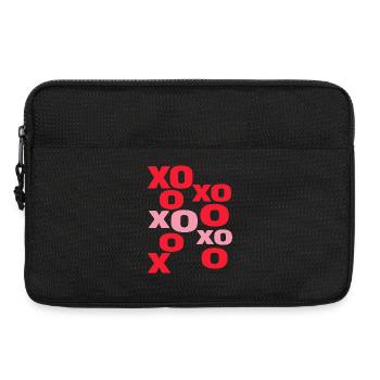 Lettres d’amour XO Typographie mignonne de la Saint-Valentin - Sacoche pour ordinateur portable 13 pouces - noir - Devant