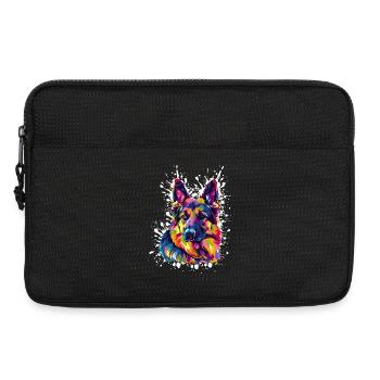Hund Schäferhund Kunst - Laptoptasche 13" - Schwarz - Vorne