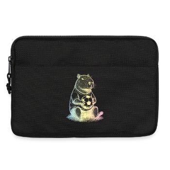 Fußball Capybara - Laptoptasche 13" - Schwarz - Vorne
