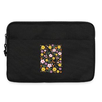 Motif magique floral aquarelle - Sacoche pour ordinateur portable 13 pouces - noir - Devant