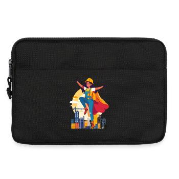 Bauheldin Heldin der Baustelle Bauarbeiterin Motiv - Laptoptasche 13" - Schwarz - Vorne