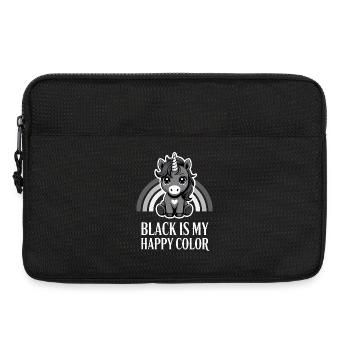 Licorne Noire Joyeuse Couleur - Sacoche pour ordinateur portable 13 pouces - noir - Devant
