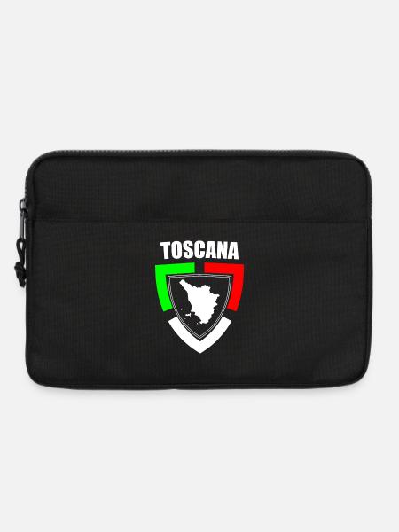 Toskana-Souvenir im trikolorierten Italien T-Shirt - Laptoptasche 13" - Schwarz