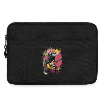 Punk Rat with Guitar – Rock Art - Laptop bag 13" - black - Front