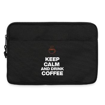 KEEP CALM AND DRINK COFFEE, NOTHING WORKS WITHOUT COFFEE - Laptop bag 13" - black - Front