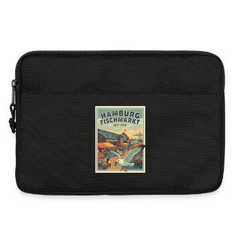 Marché aux poissons vintage de Hambourg - Sacoche pour ordinateur portable 13 pouces - noir - Devant