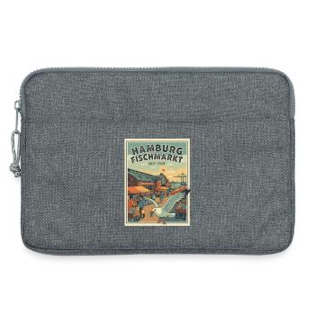 Hamburg Vintage Fischmarkt - Laptoptasche 13" - Grau meliert - Vorne