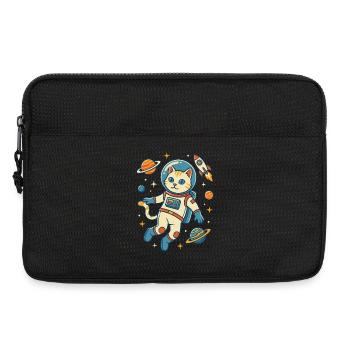 Chat astronaute dans l’espace - Sacoche pour ordinateur portable 13 pouces - noir - Devant