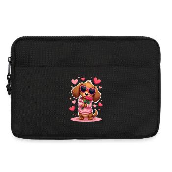 Dackel Dachshund Tekel - Laptoptasche 13" - Schwarz - Vorne