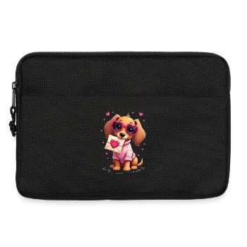 Dackel Dachshund Tekel - Laptoptasche 13" - Schwarz - Vorne