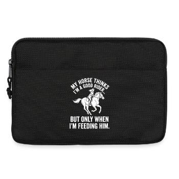 Ich bin guter Reiter — nur beim Füttern - Laptoptasche 13" - Schwarz - Vorne