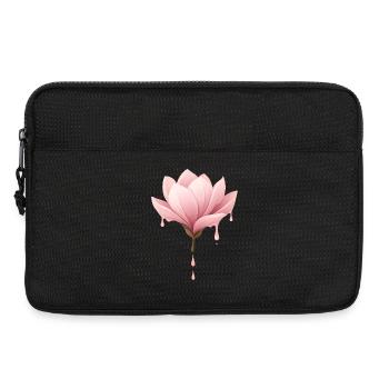 Illustration de la fleur de magnolia Fleur qui goutte - Sacoche pour ordinateur portable 13 pouces - noir - Devant